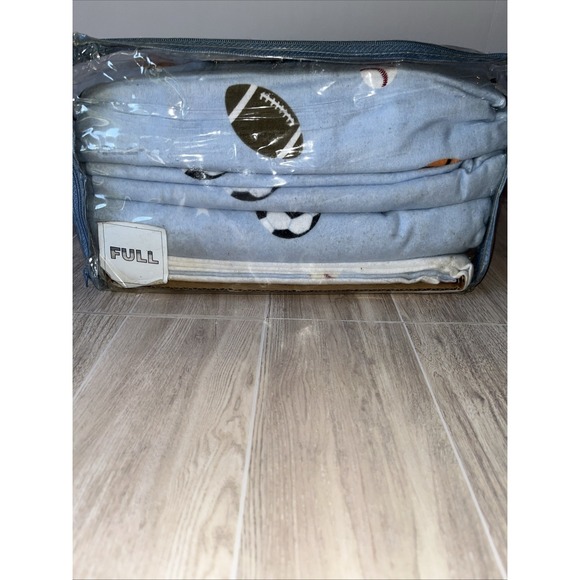 Home Classics Sports Sheet Set‎ Blue Cotton Flannel Heavyweight Full - Picture 7 of 7